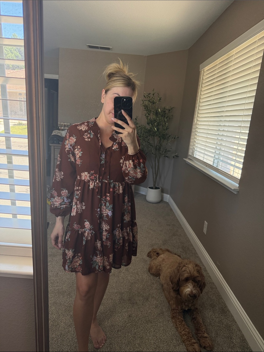 American Eagle Outfitters Floral Smocked Top